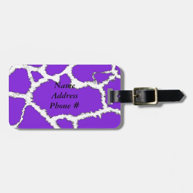 Lila Wildtierfutter Gepäckanhänger (Vorderseite horizontal)