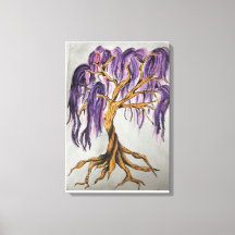 Lila Willow Tree Canvas Print