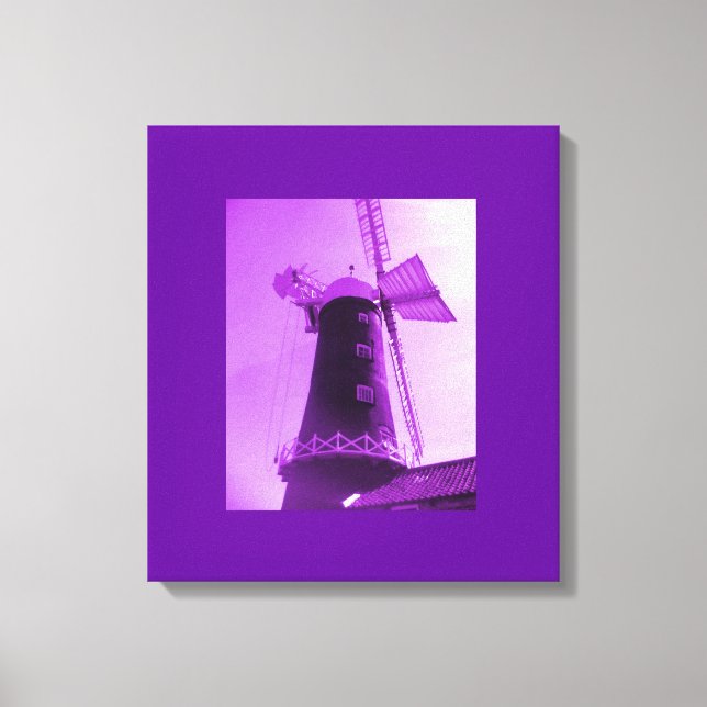 Lila Windmühle-Leinwand Leinwanddruck (Vorderseite)