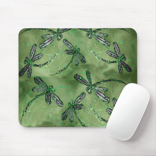 Lila Winged Dragonflies Mousepad (Mit Mouse)