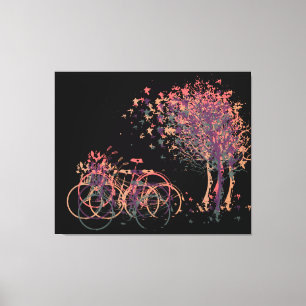 Lila Winter-Blätter Bäume Leinwanddruck