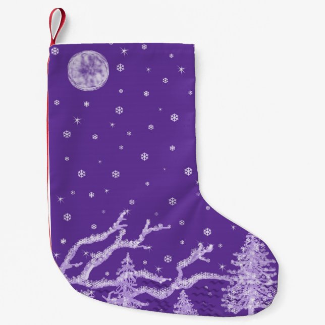 Lila Winter Kleiner Weihnachtsstrumpf (Vorderseite)