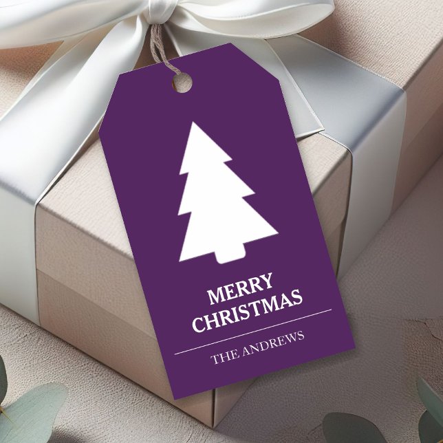 Lila Winter-Weihnachtsbaum Geschenkanhänger (Von Creator hochgeladen)