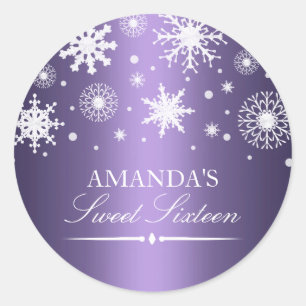 Lila Winter Wonderland Sweet 16 Sticker