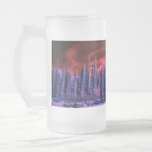 lila Winterhimmel Mattglas Bierglas