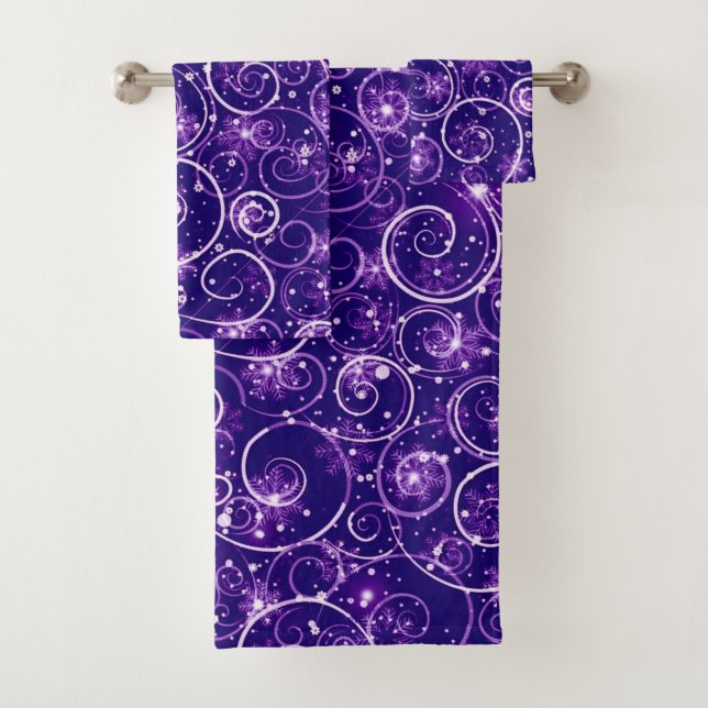 Lila Winterwirt Badhandtuch Set (Insitu)