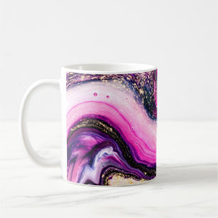 Lila Wirbel mit Glitzer Kaffeetasse