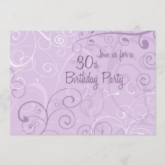 Lila Wirbels-30. Geburtstags-Party Einladung
