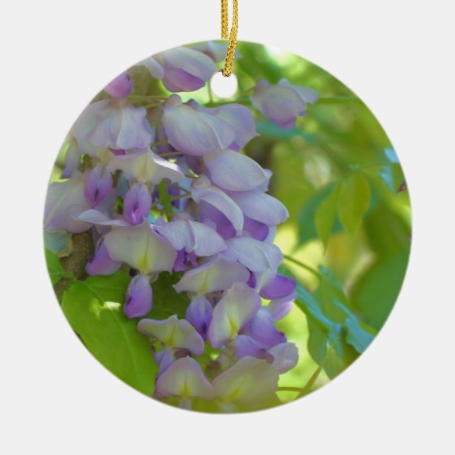 Lila Wisteria Blossoms Blume Keramik Ornament (Vorne)