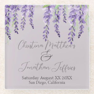 Lila Wisteria Blume auf dem Parco delle camelie Lo Glasuntersetzer