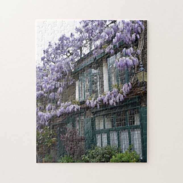 Lila Wisteria Blume Kensington Chelsea London Puzzle (Vertikal)