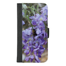 Lila Wisteria-Blume mit Bienen-Foto