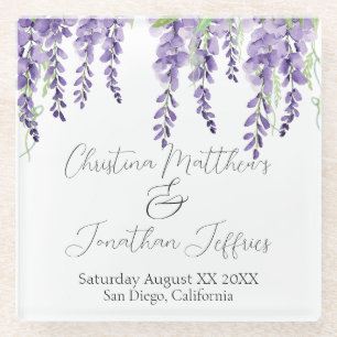 Lila Wisteria Blume on Elegante Glasuntersetzer