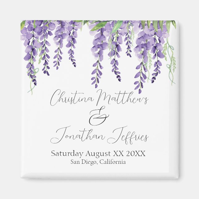 Lila Wisteria Blume on Elegante Magnet (Vorne)