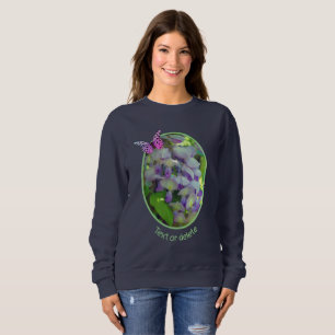Lila Wisteria Blumen Butterfly Personalisiert Sweatshirt