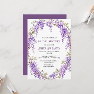 Lila Wisteria Blumen Garten Brautparty Einladung