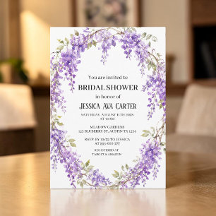 Lila Wisteria Blumen Garten Brautparty Einladung
