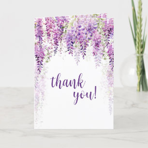 Lila Wisteria Brautparty Dankeskarte