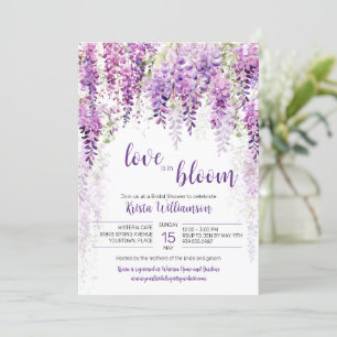 Lila Wisteria Brautparty Einladung