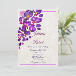 Lila Wisteria Budget Hochzeitseinladung Einladung