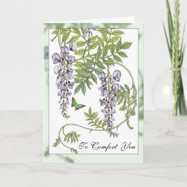 Lila Wisteria Comfort and Sympathy Card Karte (Vorderseite)