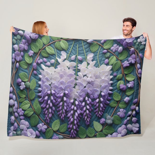 Lila Wisteria Design Fleecedecke (Beispiel)