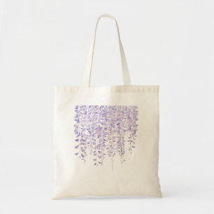 lila wisteria in blüte aquarell 2021 tragetasche