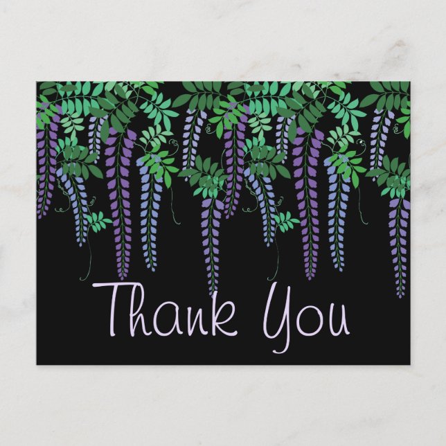 Lila Wisteria Japanisch Floral Kimono Postkarte (Vorderseite)