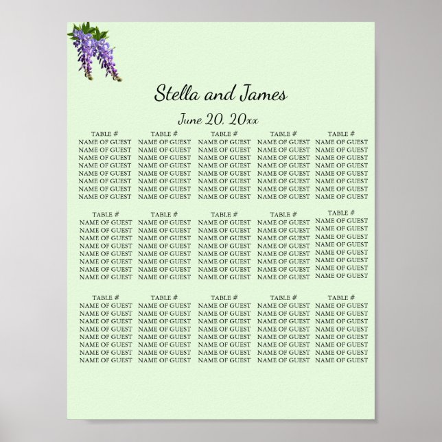 Lila Wisteria Lounge Plan Poster (Vorne)