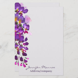 Lila Wisteria personalisiert Briefpapier