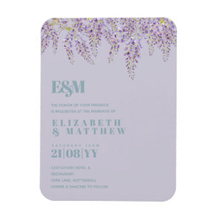 Lila Wisteria Sage Blumengarten Hochzeit Magnet
