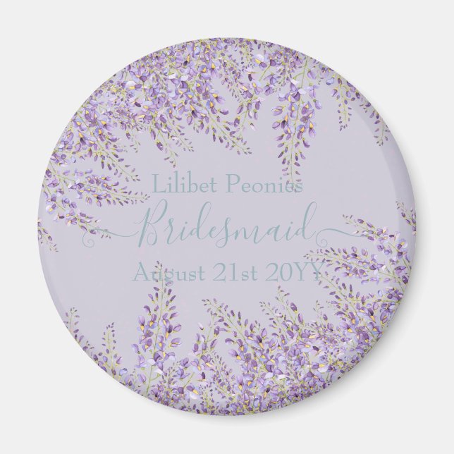 Lila Wisteria Sage Blumengarten Hochzeit Magnet (Vorne)