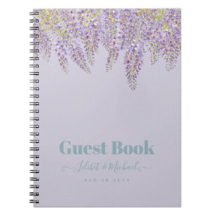 Lila Wisteria Sage Blumengarten Hochzeit Notizblock