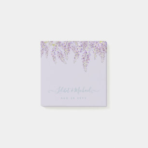 Lila Wisteria Sage Blumengarten Hochzeit Post-it Klebezettel