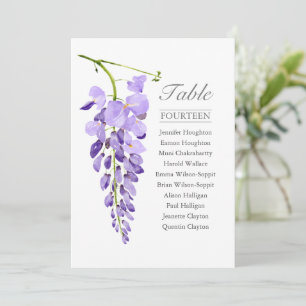 Lila Wisteria Single Hochzeitstabelle Einladung