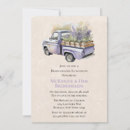 Lila Wisteria Vintag Truck Bridesmaids Luncheon Einladung