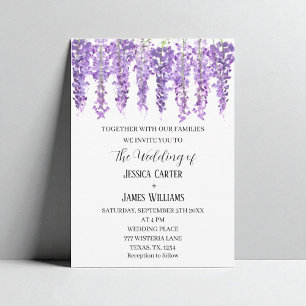 Lila Wisteria Watercolor Lavendel Wedding Einladung