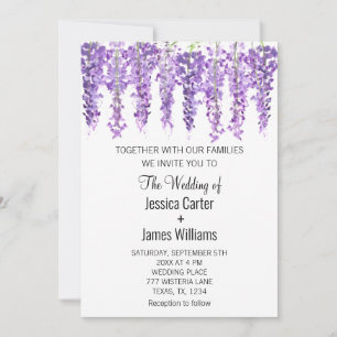Lila Wisteria Watercolor Lavendel Wedding Einladung