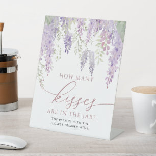 Lila Wisteria wie viele Küsse im Jar sind Sockelschild