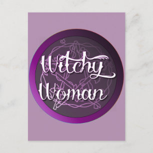 Lila Witchy Woman Postkarte