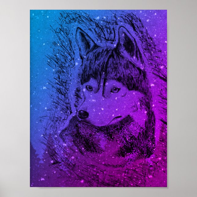 Lila Wolf Poster (Vorne)