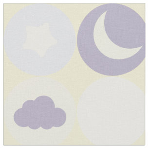 Lila Wolken Monde und Sterne Babyzimmer Muster Stoff