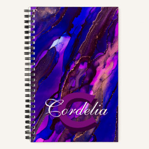 Lila Wolkendecke mit Kupfer Notizbuch