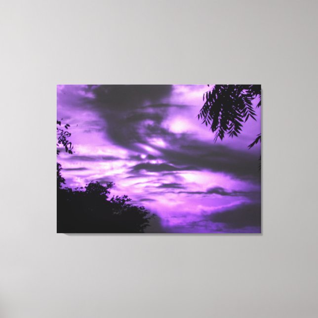 Lila Wolkendecke, überzogene Leinwand (Vorderseite)