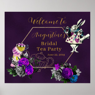Lila Wonderland Bridal Tee Willkommen Poster