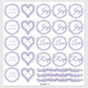 Lila Woodsy-Hochzeitssortiment 1 Die Vinyl schneid Aufkleber