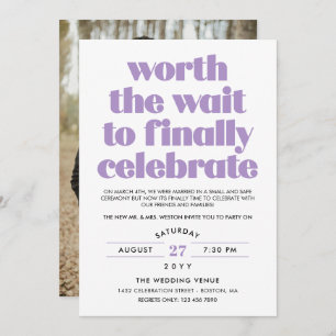 Lila Worth the Wait Sequel Wedding Celebration Einladung