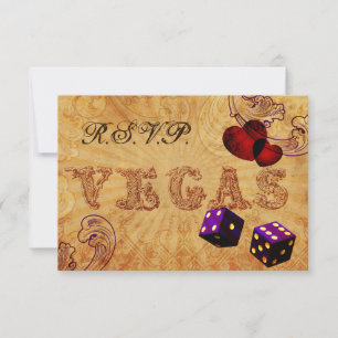 lila Würfel Vintag Vegas uAwg 3,5 x 5 RSVP Karte