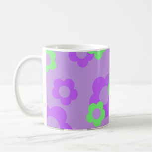 Lila Y2K Wildblume Bold Retro Frühjahrs Küche Kaffeetasse
