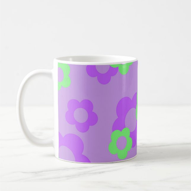 Lila Y2K Wildblume Bold Retro Spring Kitchen Kaffeetasse (Links)